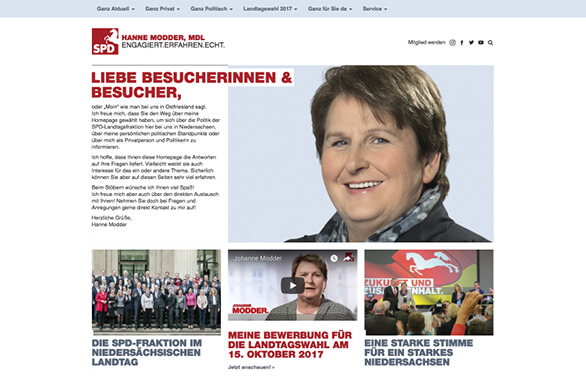 Hanne Modders Kandidatenwebseite